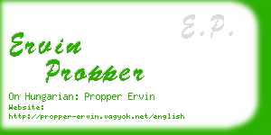 ervin propper business card